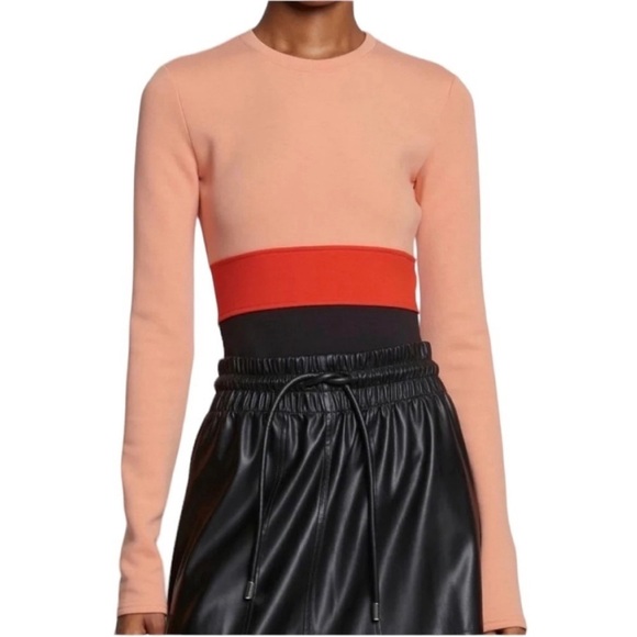 Proenza Schouler Colorblock White Label Jersey Bodysuit L Long sleeve Luxury - Picture 4 of 16